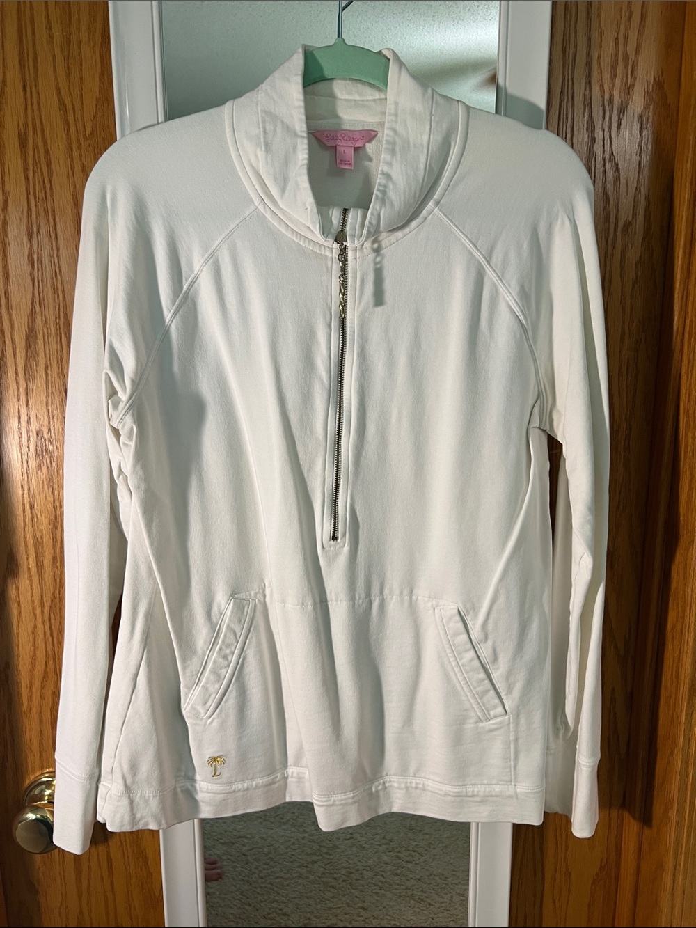 Lilly Pulitzer Cream Half-Zip Pop Over Pullover